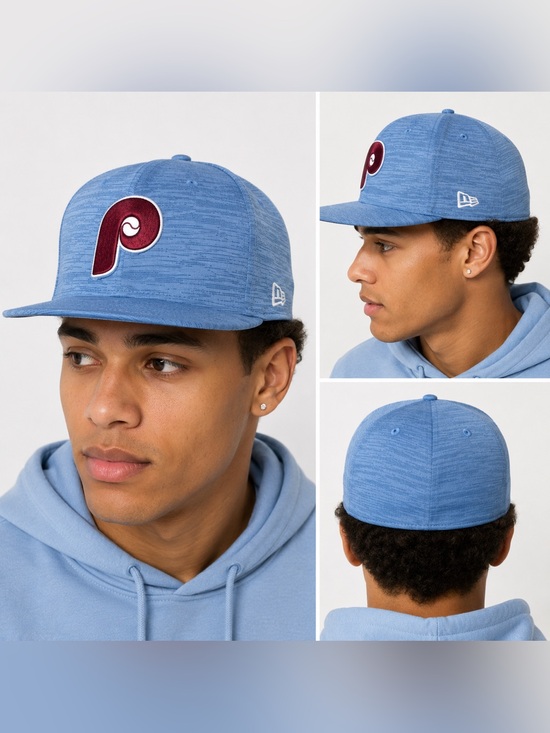 New Era Other - New Era Philadelphia Phillies Cooperstown Coll. Fitted 7 3/8 Light Blue MLB